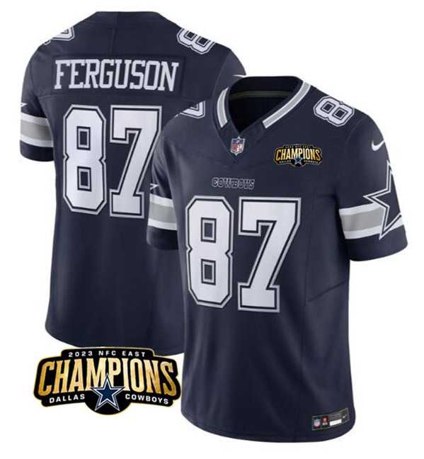 Men & Women & Youth Dallas Cowboys #87 Jake Ferguson Navy 2023 F.U.S.E. NFC East Champions Patch Stitched Jersey